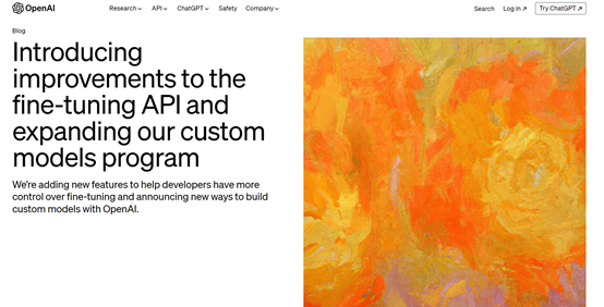 OpenAI发布全新微调API ：ChatGPT支持更详细可视化微调啦！-JieYingAI捷鹰AI