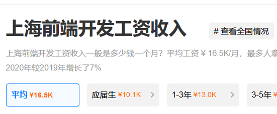 上海web前端开发平均工资多少