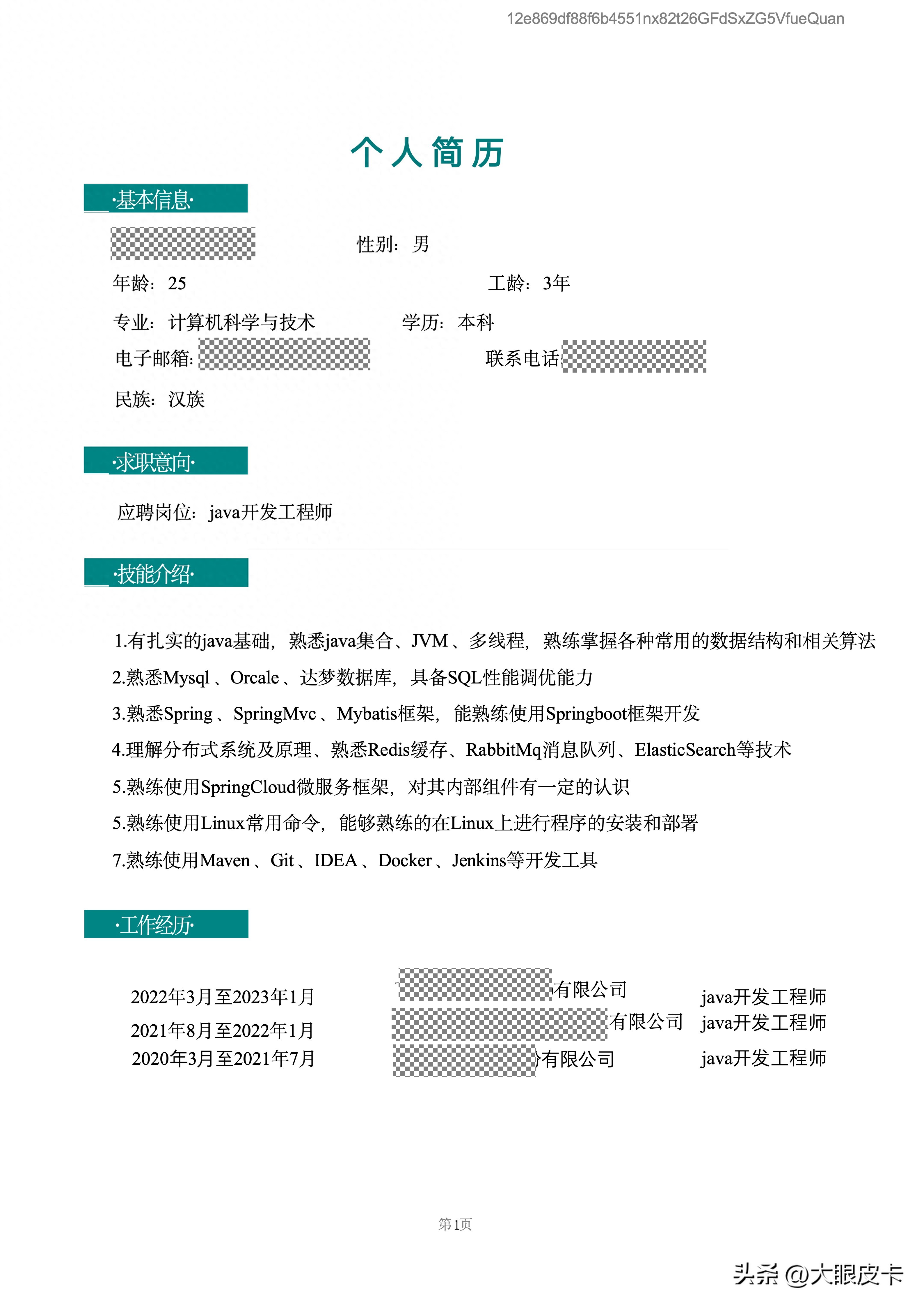 【简历测评】2024年001期-后端java工程师-JieYingAI捷鹰AI