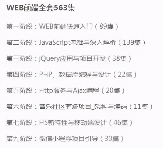 web前端开发初级视频_前端开发视频_web前端开发视频教程