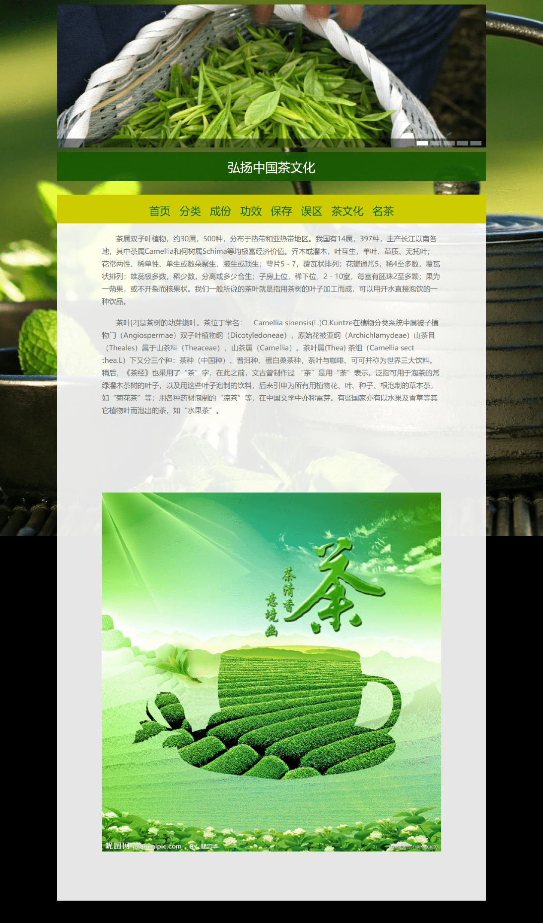 基于HTML美中华传统文化题材网页项目的设计与实现 (纯HTML+CSS制作中国茶文化网站)-JieYingAI捷鹰AI