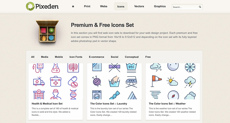 设计神器Pixeden！高级设计和网页开发设计资源库！